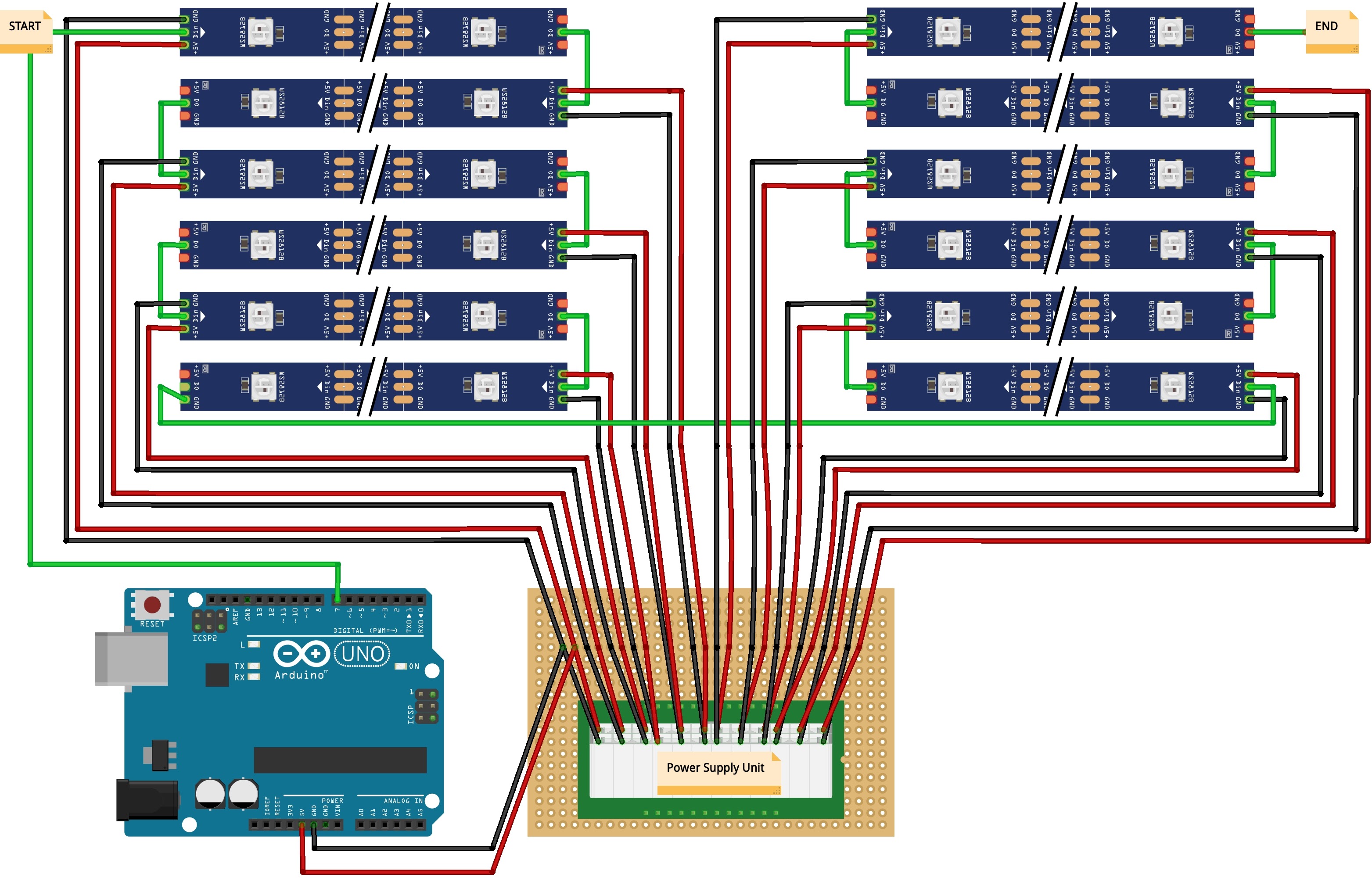 LED Strips Arduino Power Supply